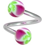 Green FUNKY FLOWER Spiral Twister Belly Ring