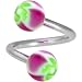 Green FUNKY FLOWER Spiral Twister Belly Ring