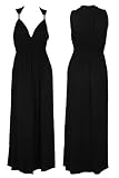 Ladies Black Long Maxi Dress Size 8 10 12 14 Uk