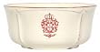 Ceramic Pottery Large Salad Bowl With Crimson Red Crest Design 9"D
