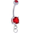 Ruby Red Double Gem Prong Set Add on Charm Belly Ring