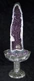 Aqua Amethyst Geode Fountain With Light And Crystal Sphere.