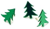 Painted Metal Paper Fasteners, 50/Pkg: Metallic Green Trees