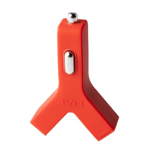 TYLT Y-Charge 2.1A USB Car Charger Dual Port for Charging Two Devices - Red