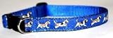 Designer Petit Basset Griffon Vendeen Dog Collar - Blue Petit Basset Griffon Vendeen Collar - Medium-Plus - Made in USA