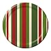 Holly Stripe 7-inch Christmas Paper Plates 8 Per Pack