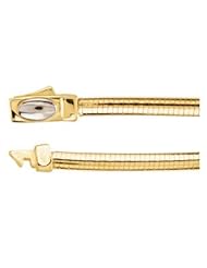 3 mm Two Tone Reversible Omega Chain 14K Yellow/White 7 Inches Ch748