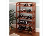 Winsome Wood Foldable Wine Rack, Walnut