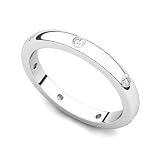 14k White Gold Bezel set Diamond Semi Eternity Wedding Band Ring (G-H/SI, 0.21 ct.)
