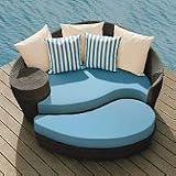 Dune Daybed and Ottoman with Cushions and Pillows - Natural - Frontgate