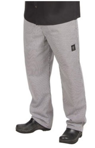 San Jamar P020HT Chef Revival 24/7 Poly Cotton Blend Elastic Waistband Chef Pant with Drawstring, 3X-Large, Houndstooth