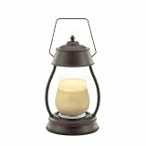 Hurricane Candle Warmer Lantern - Rustic Brown