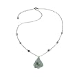 Summer Topical Jade Orchid Necklace in CAREFREE Sterling Silver 16" with 2" Chain Extender