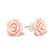 The Olivia Collection Smell The Roses Pink Rose Stud Earrings