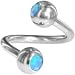 Swarovski Caribbean Blue Opal Double Gem Spiral Twister Belly Ring