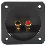 Square Speaker Terminal 3-1/8 Gold Spring-Loaded