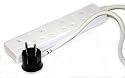 Euro 16A Schuko plug to 4 UK 13a Socket 1m extension lead, Travel plug accessory for connecting UK appliances while abroad. 4 outlet travel adaptor, Earthed.