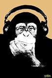 Steez ~ Headphone Chimp ~ Art Poster Print ~ Approx 24 x 36 inches