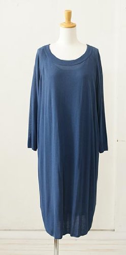 (ヤラ) YARRA後ろ別布使いインナー付き長袖ワンピース