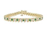 31%2BZueyY%2B8L. SL160  Emerald and Diamond Tennis Bracelet : 18K Yellow Gold   2.00 CT TGW Reviews
