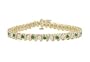 Emerald and Diamond Tennis Bracelet : 14K Yellow Gold - 4.00 CT TGW