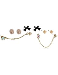 Betsey Johnson "Fabulous Flowers" Flower and Bow 5-Stud Earrings Jewelry Set