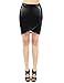 Doublju Women Slim Fit Fuax Leather Wrab Mini Skirt
