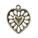 15mm Caged Heart Charm - Casting - Antique Silver : Pack of 1