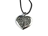 Celtic Heart for Love Pewter Pendant on Adjustable Corded Necklace