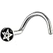 Surgical Steel Black and White Pentagram Star Logo Nose Ring