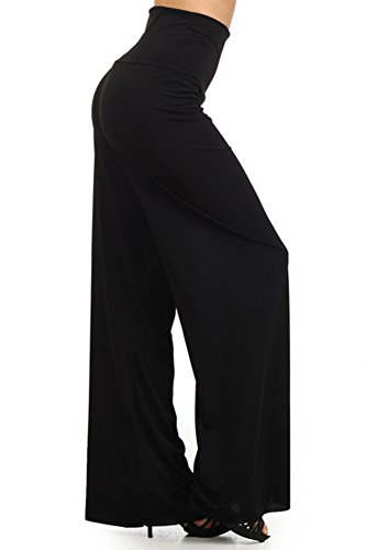 Fashiondio Women's Wide Leg Palazzo Pants Solid and Prints