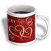 Golden Hearts entwined on a mottled red background with Happy Valentines Day - 11oz Mug