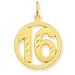 14k Number 16 Circle Pendant - JewelryWeb