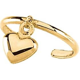 Toe Ring 14K Yellow Gold Toe Ring W Heart by 