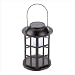 Black Iron And Glass Panel Solar Power Carriage Lantern