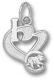 Chicago Cubs Solid Sterling Silver ''I Heart C'' Bear 1/2'' Pendant