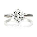 April's 2 CT CZ Engagement Ring - Swirl Setting