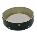 Black Polka Dot Dog Feeding Bowl 18cm