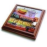 Coney Island Nathans Hot Dog - 8x8 Trivet With 6x6 Ceramic Tile
