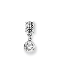 CZ Round Charm in Silver for 3mm Charm Bracelets