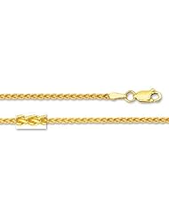 14K Yellow Gold Round Wheat Chain (Width 2.1mm)