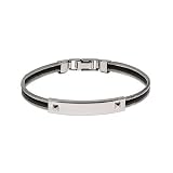 Eve's Addiction Mens and Ladies Cable Studded ID Bracelet