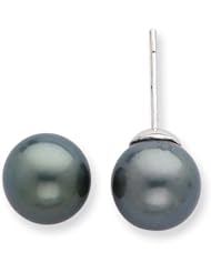 14k Yellow Gold 10 11mm Salt Water Cultured Tahitian Pearl Earrings