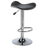 Influx Saddle-Seat Bar Stool Height-adjustable with Footrest W440xD450xH580-780mm Black