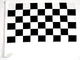 CAR FLAG: Black &amp; White Checkered, 12" x 18" High Quality Polyester Car Flag