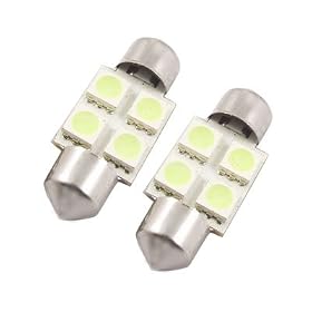 Car Auto 33mm 4-5050 SMD LED Festoon Dome Map Light Bulb White 12V 2 Pcs: Automotive