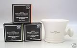 Edwin Jagger Shaving Shave Ivory Porcelian Soap Bowl w/ Handle and 3 Shave So...