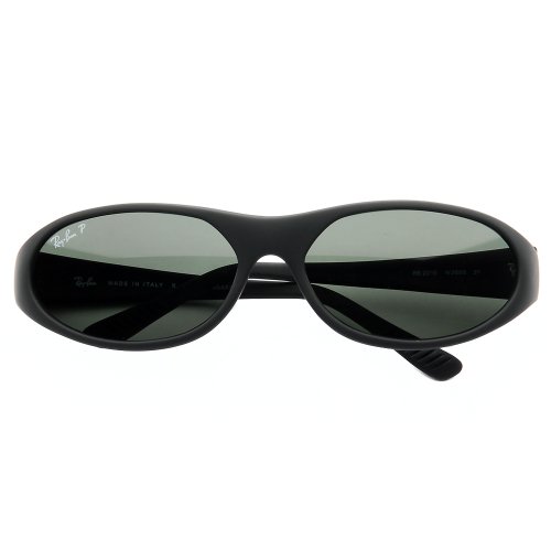 Ray Ban - Daddy-O Oval Wrap Sunglasses (Matte Black Polarized) product image