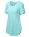 NINEXIS Women's Basic Short Sleeve Shirttail Hem Top