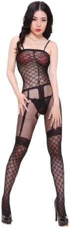 Sexy Lingerie Sheer Teddy Bodystocking Crotchless Pantyhose Fishnet Stockings